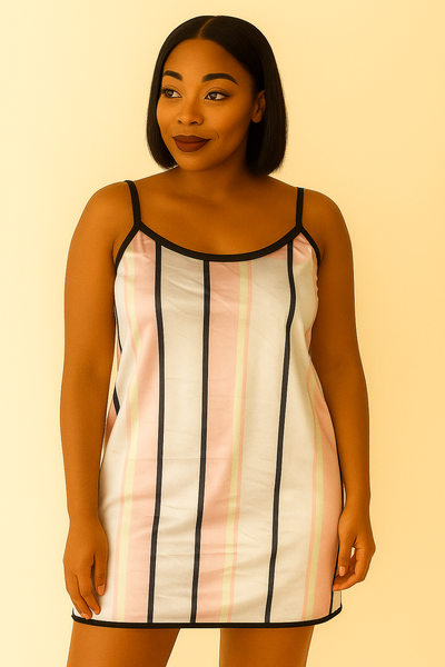 Robe nuisette rayée femme