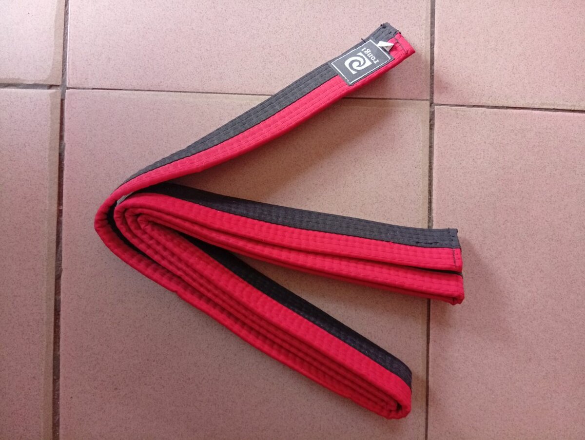 Ceinture d'Arts Martiaux Rouge et Noire