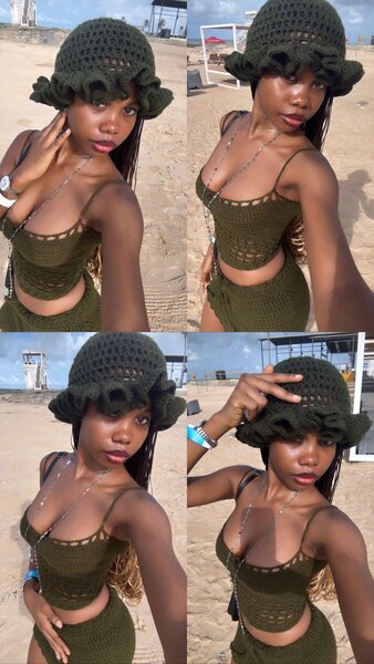 Ensemble de plage en crochet vert olive