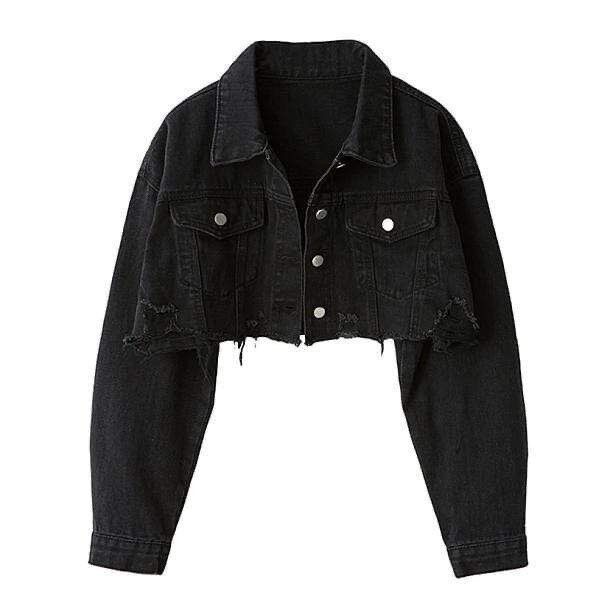 Veste en jean courte noire