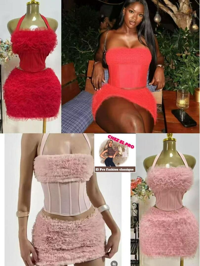 Robe élégante à plumes