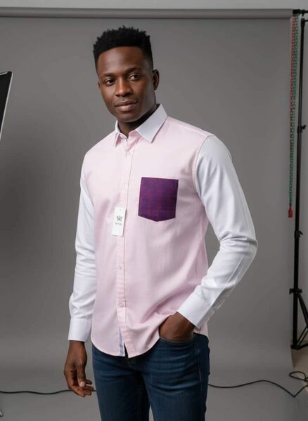 Chemise homme rose élégante