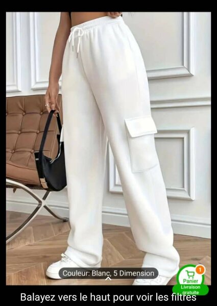 Pantalon cargo blanc