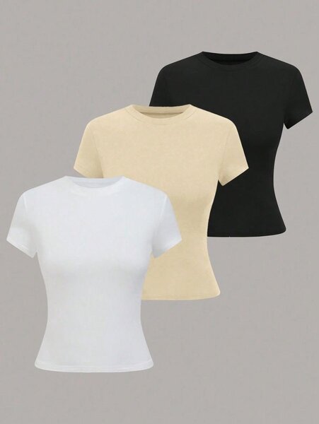 Lot de T-shirts basiques femme