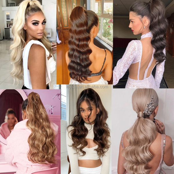 Extension de queue de cheval ondulée