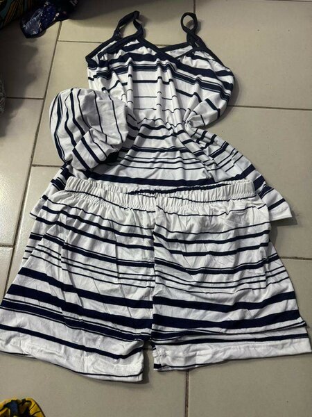 Pyjama d'été rayé femme