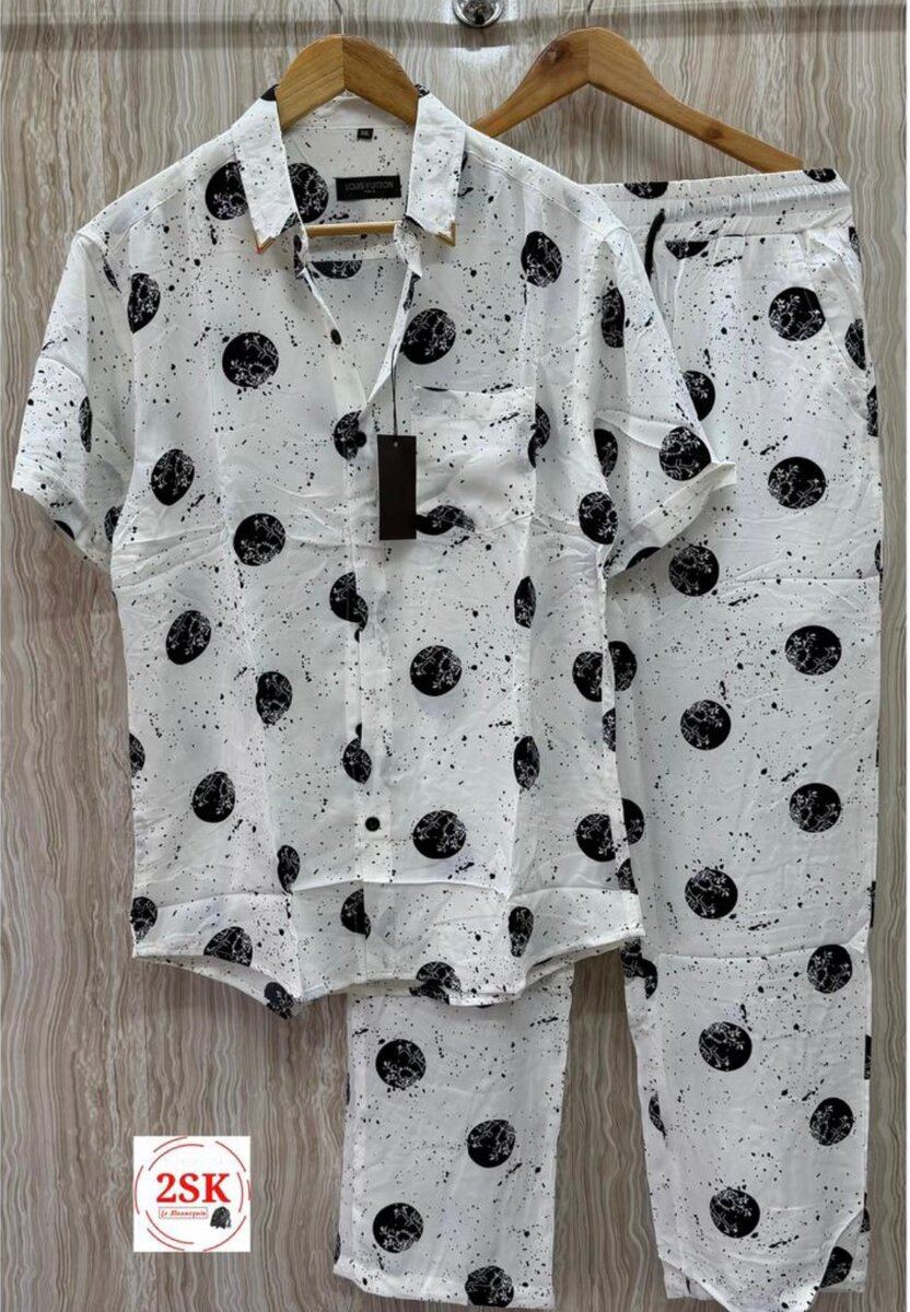 Pyjama court imprimé en coton