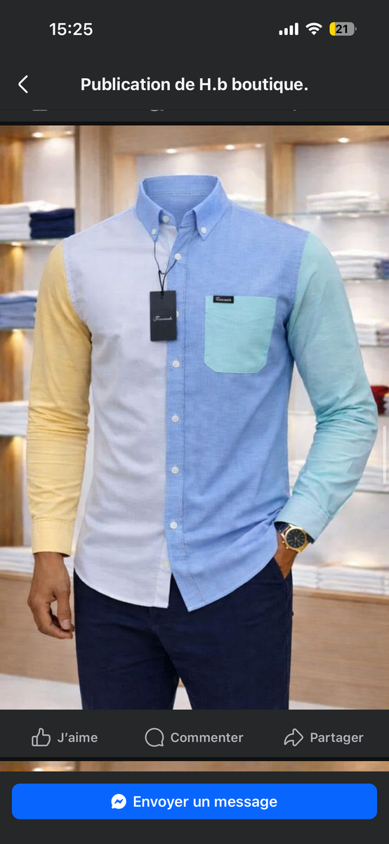 Chemise colorée homme casual