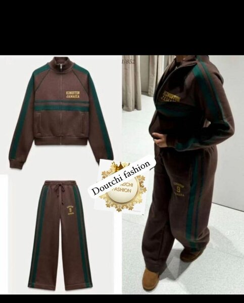 Ensemble survêtement marron femme DOUTCHI FASHION