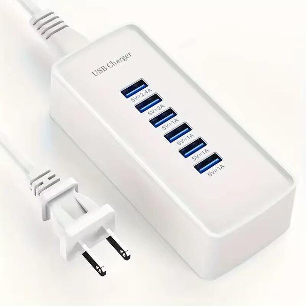 Chargeur USB 6 Ports Rapide pour Téléphone et Tablette