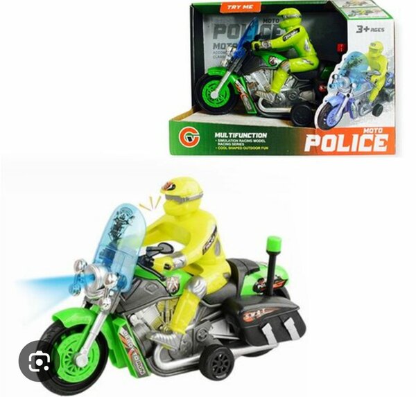 Moto jouet de police lumineuse