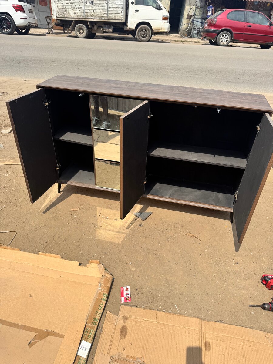 Meuble de Rangement en Bois avec Miroir