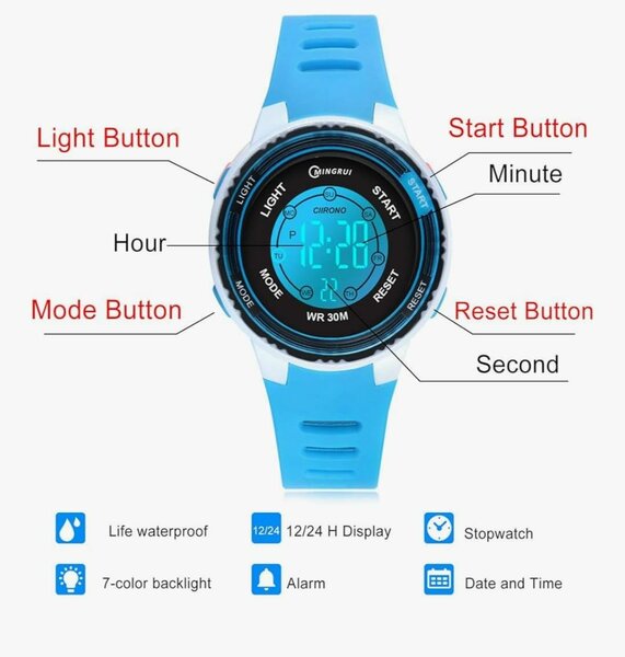 Montre digitale enfant étanche