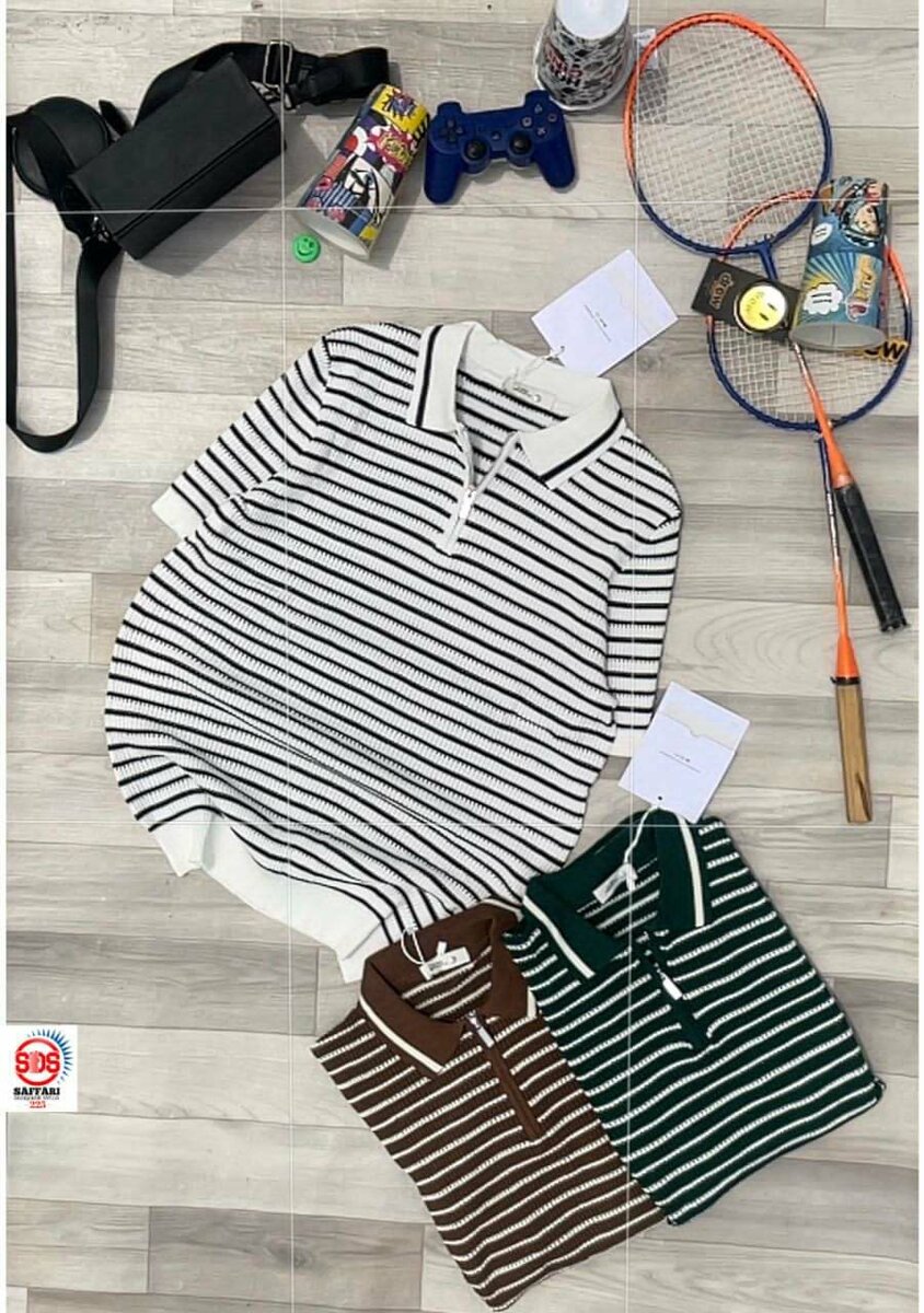 Polo en tricot à rayures