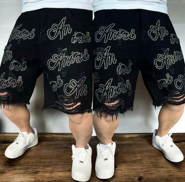 Shorts en jean déchiré pour homme