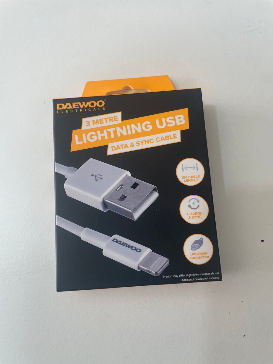 Câble Lightning USB 3m Daewoo