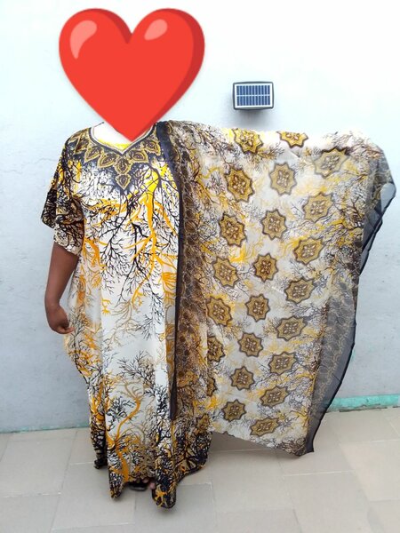 Boubou en soie + long foulard