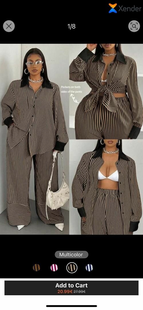 Ensemble rayé chic femme