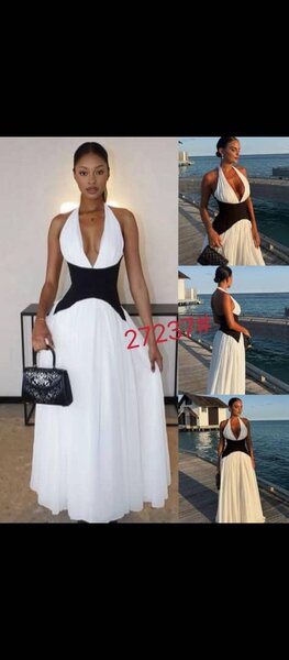 Robe longue bicolore élégante