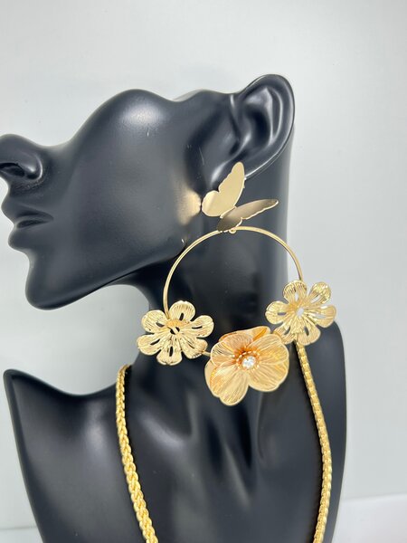 Boucles d'oreilles florales mode