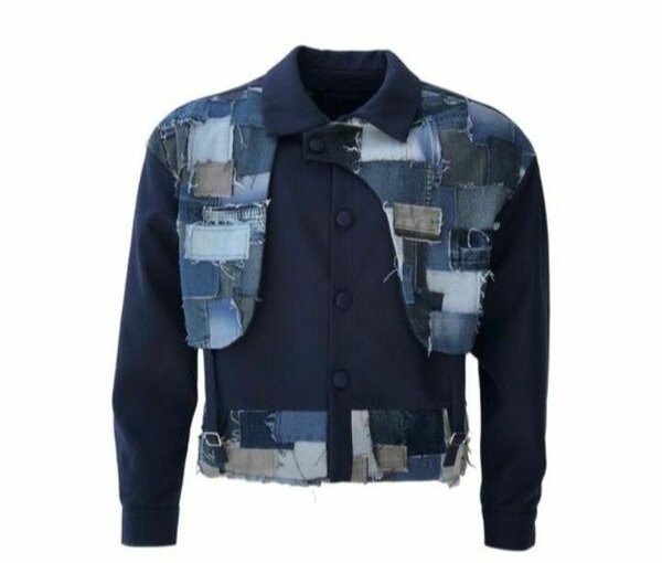 Veste en denim patchwork