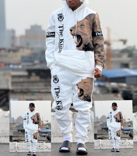 Combinaison blanche avec imprimé lion