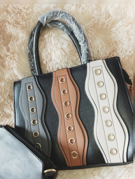 Sac à main en cuir multicolore