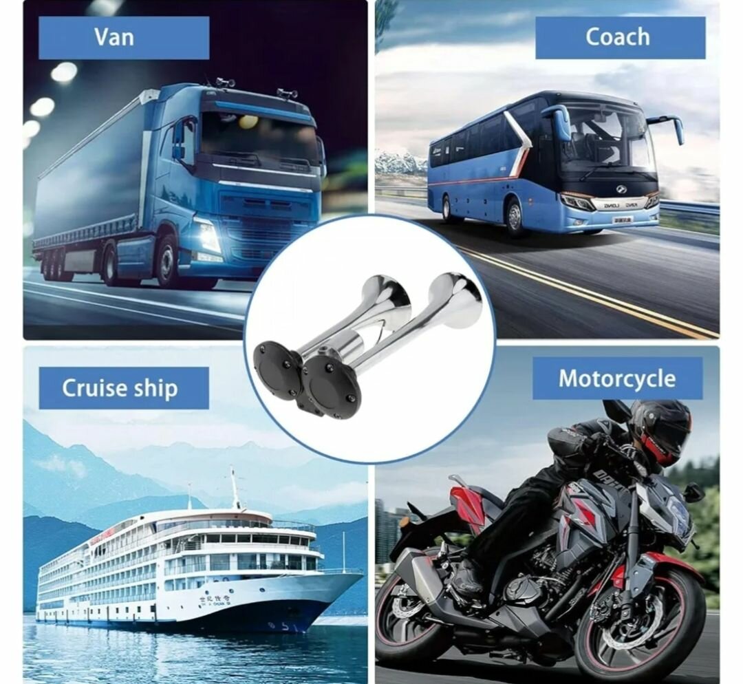 Puissant Klaxon Chromé 12V