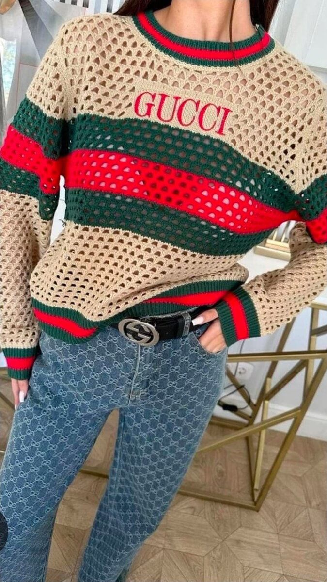 Pull en maille à motifs