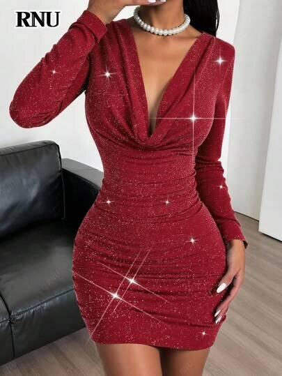 Robe Rouge Pailletée Glamour