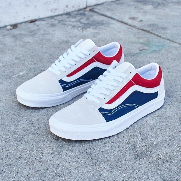 Baskets Mode Homme Bleu Rouge