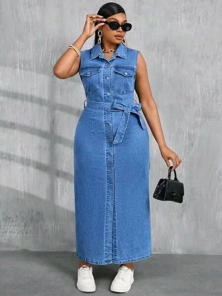 Robe longue en jean élégante