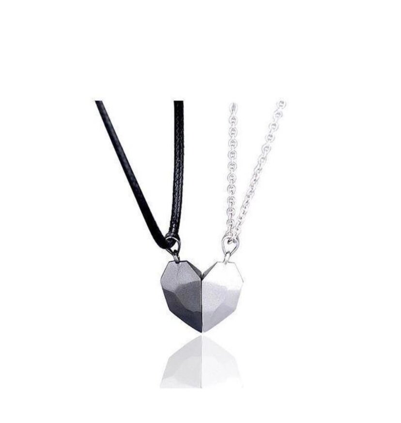 Collier Couple Coeur Magnétique