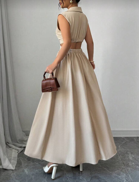 Robe longue sans manches élégante