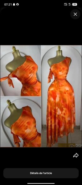 Robe asymétrique orange