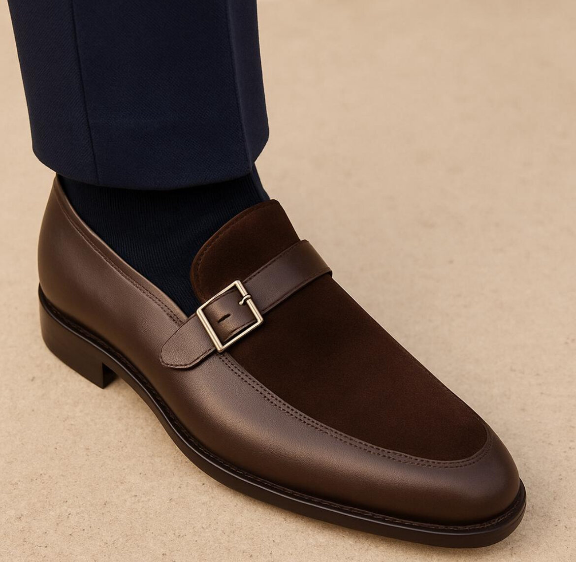 Mocassins en cuir marron