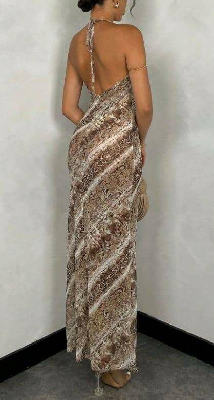 Robe Longue Imprimée Élégante