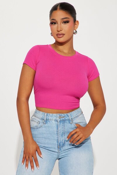 T-shirt court rose femme
