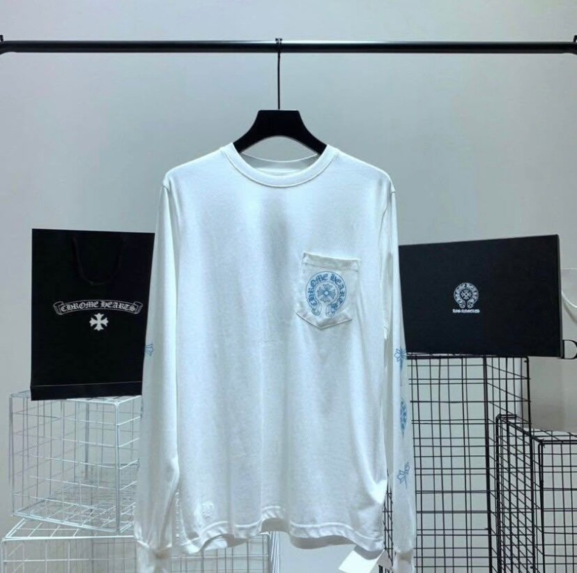 Sweat-shirt blanc à manches longues tendance