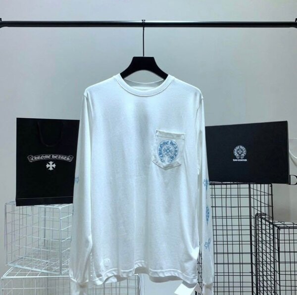 Sweat-shirt blanc à manches longues tendance
