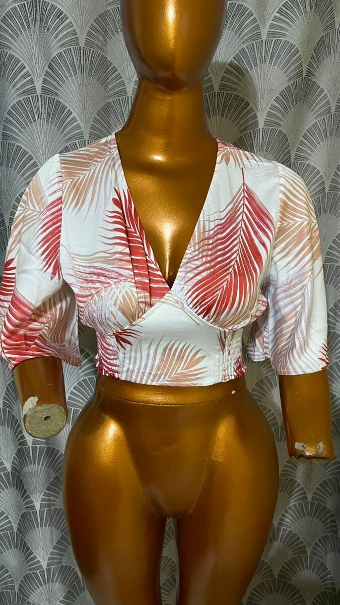 Blouse cache-cœur imprimée