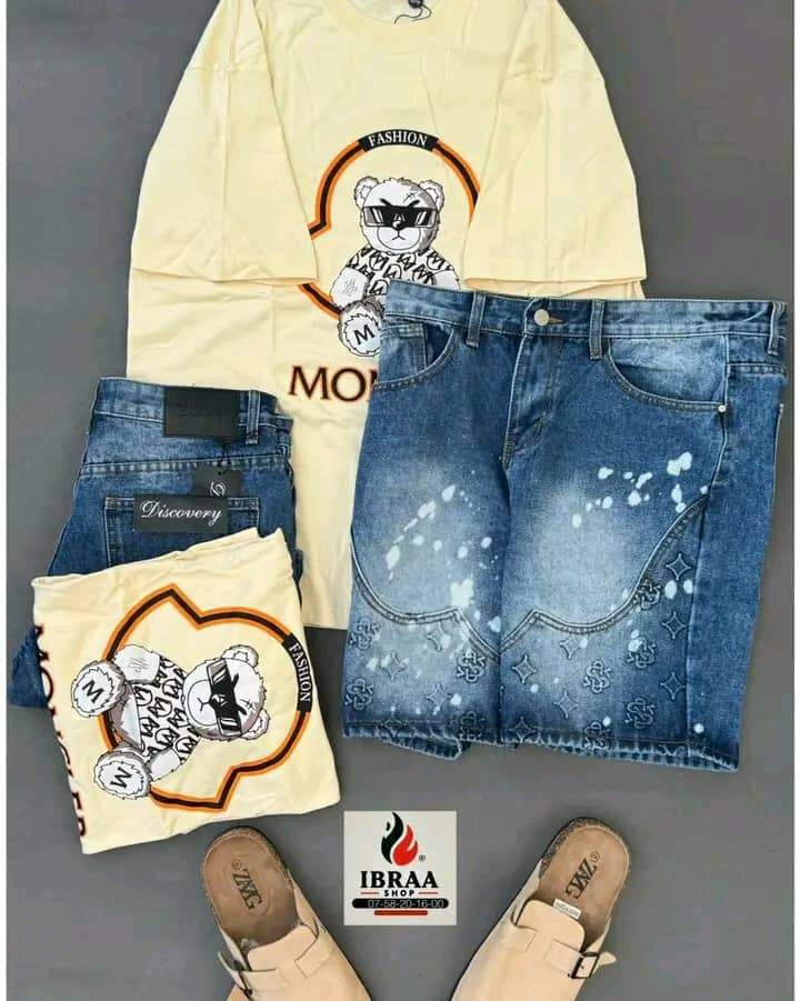 Shorts en jean avec T-shirt