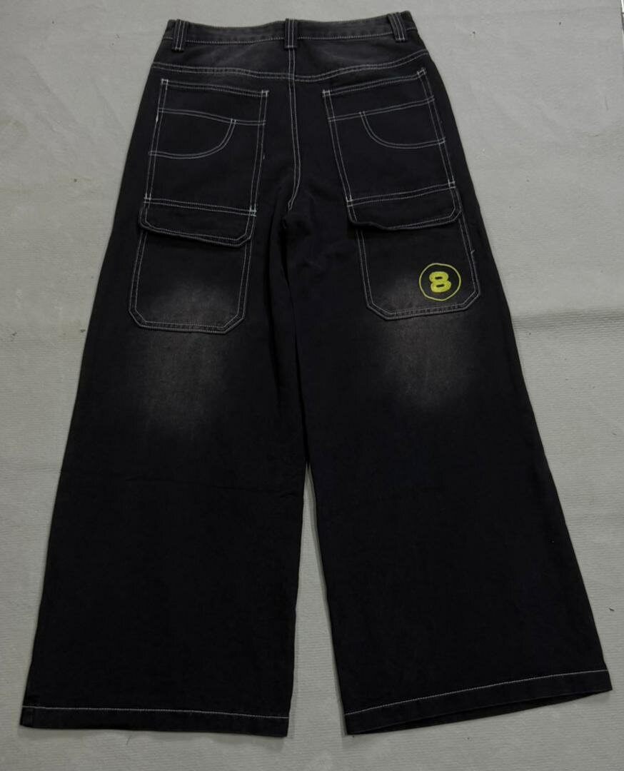 Jeans cargo noirs homme