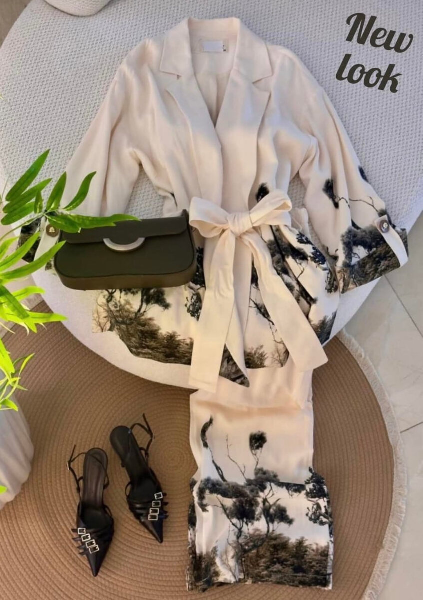 Ensemble élégant imprimé nature