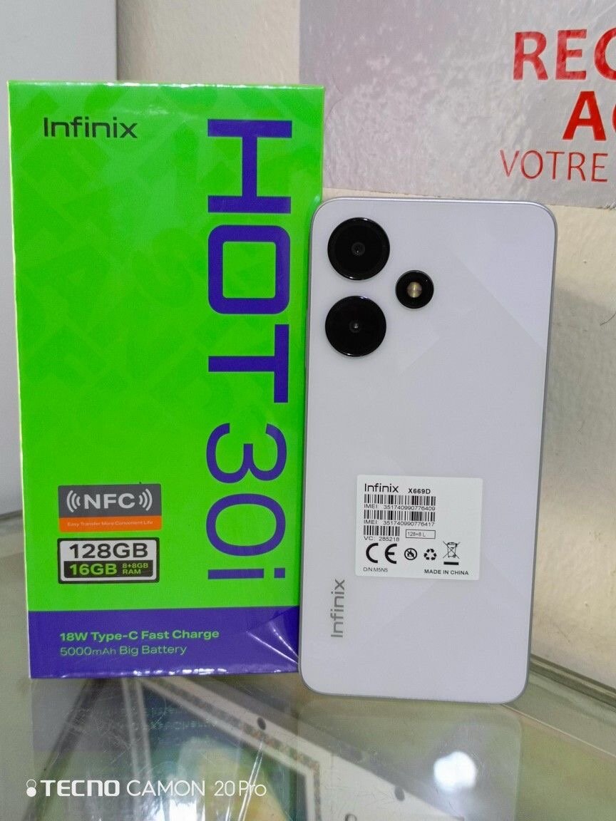 Infinix HOT 30i 128GB Blanc