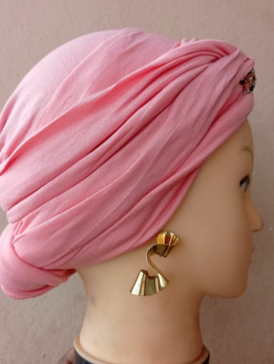Turban en coton perlé