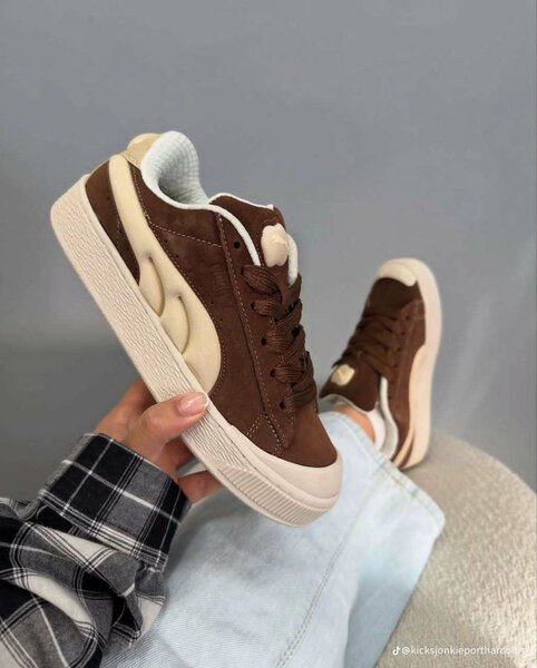 Sneakers marron en daim