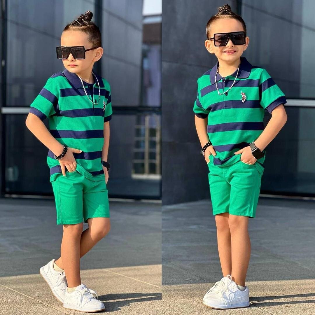 Ensemble polo rayé enfant