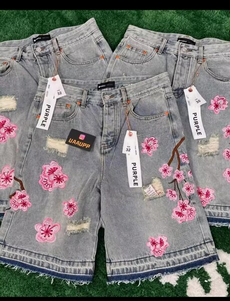 Shorts en denim ornés