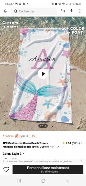 Serviettes de Plage Personnalisées